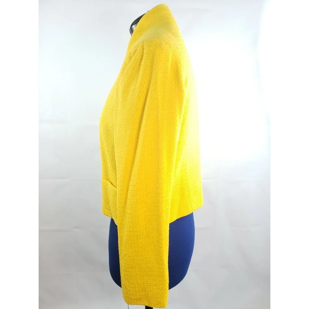 NWT Bergamo By EBI women's‎ Lined Yellow Tweed Jacket size 18 V37